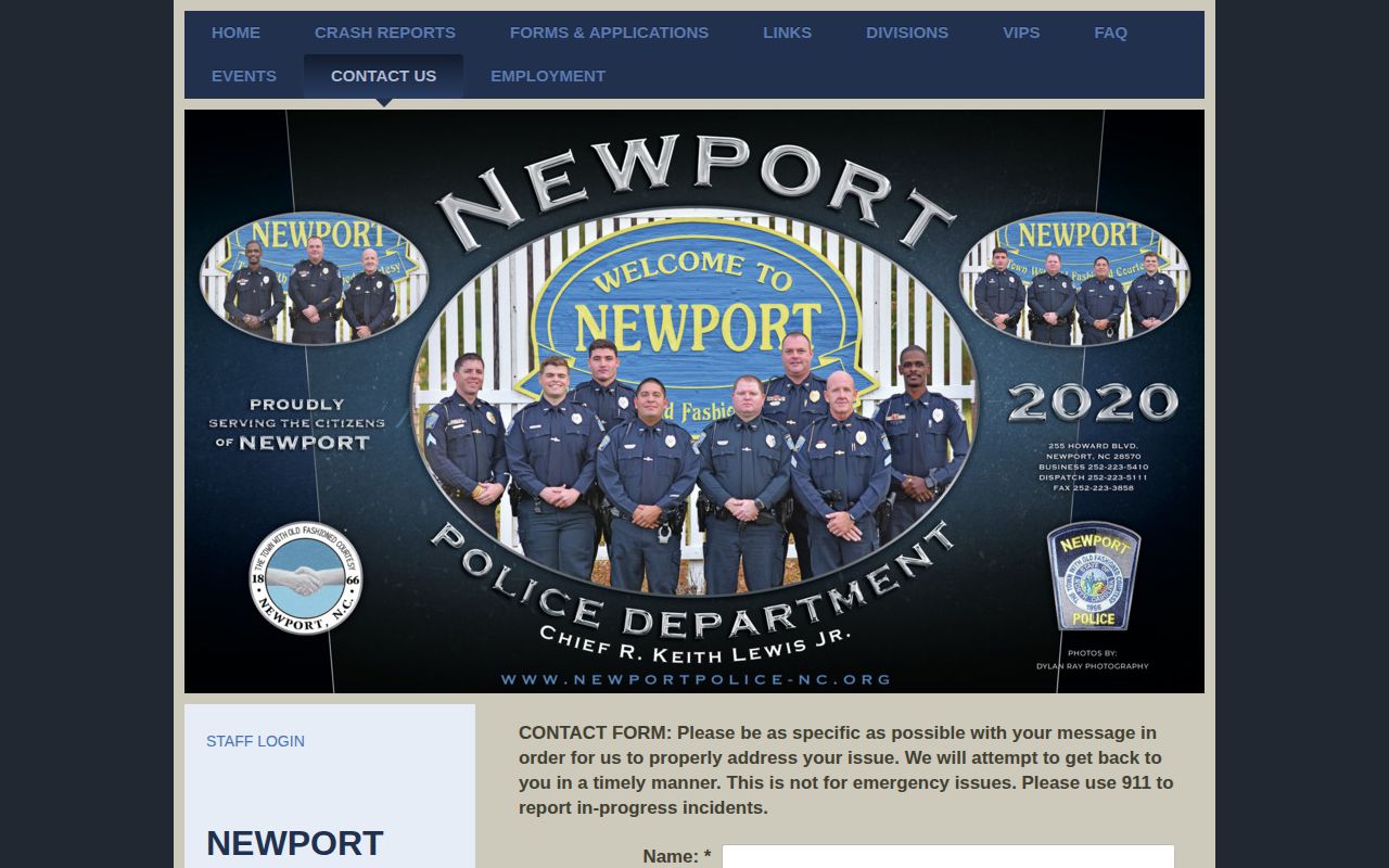 Newport Police Department official records contact source